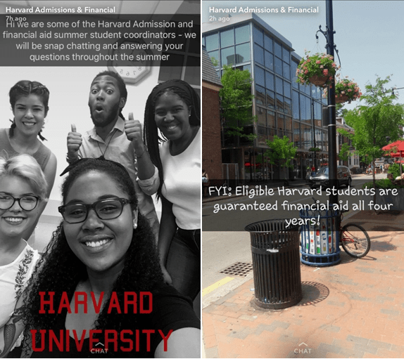 Harvard Student Summer Coordination Snapchat Social Media Story