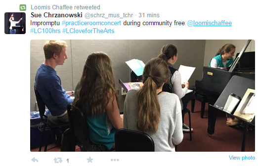 image of tweet showing an impromptu concert