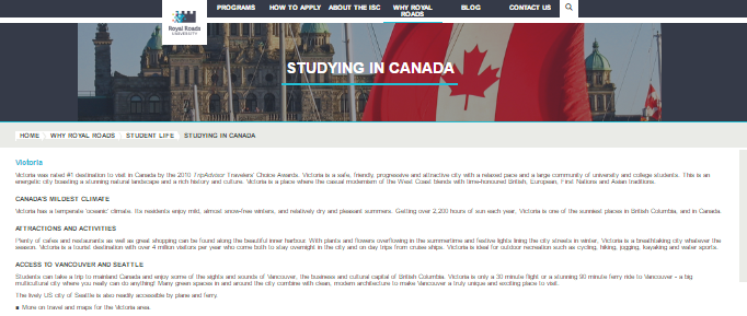 Royal Roads University International Student Recruitment