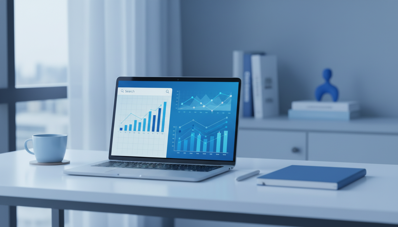 Analytics dashboard on a laptop