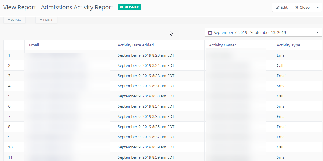 crm and marketing automation reporting for schools