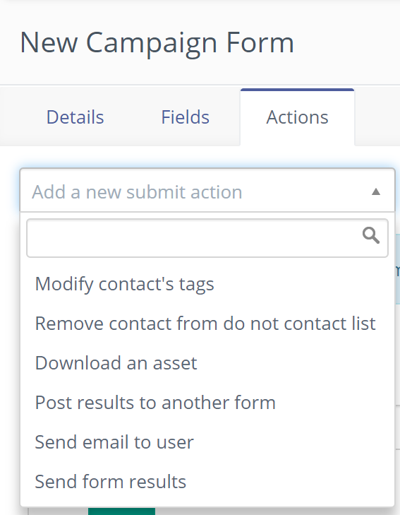 add new submit actions