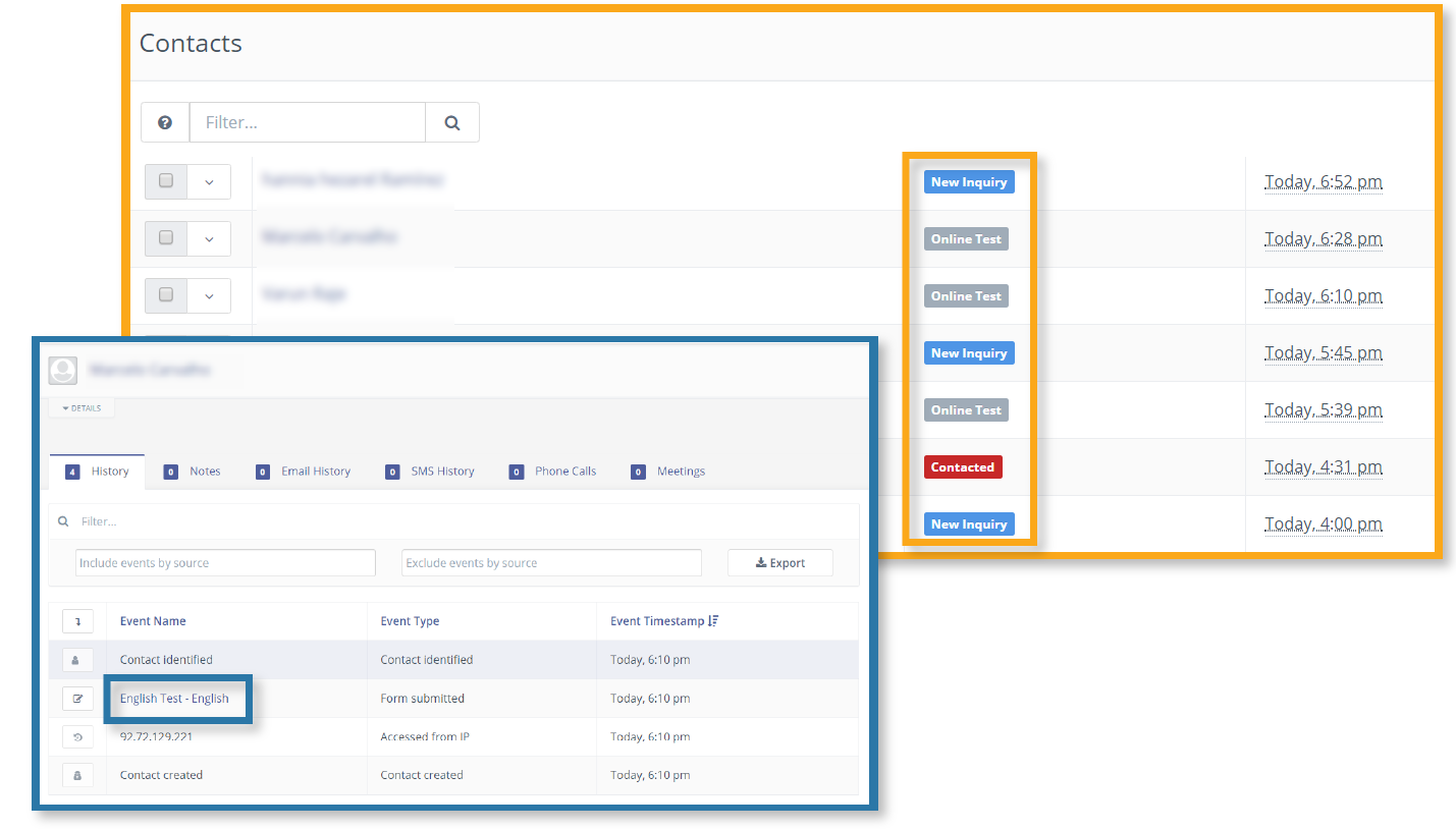 language school contact management