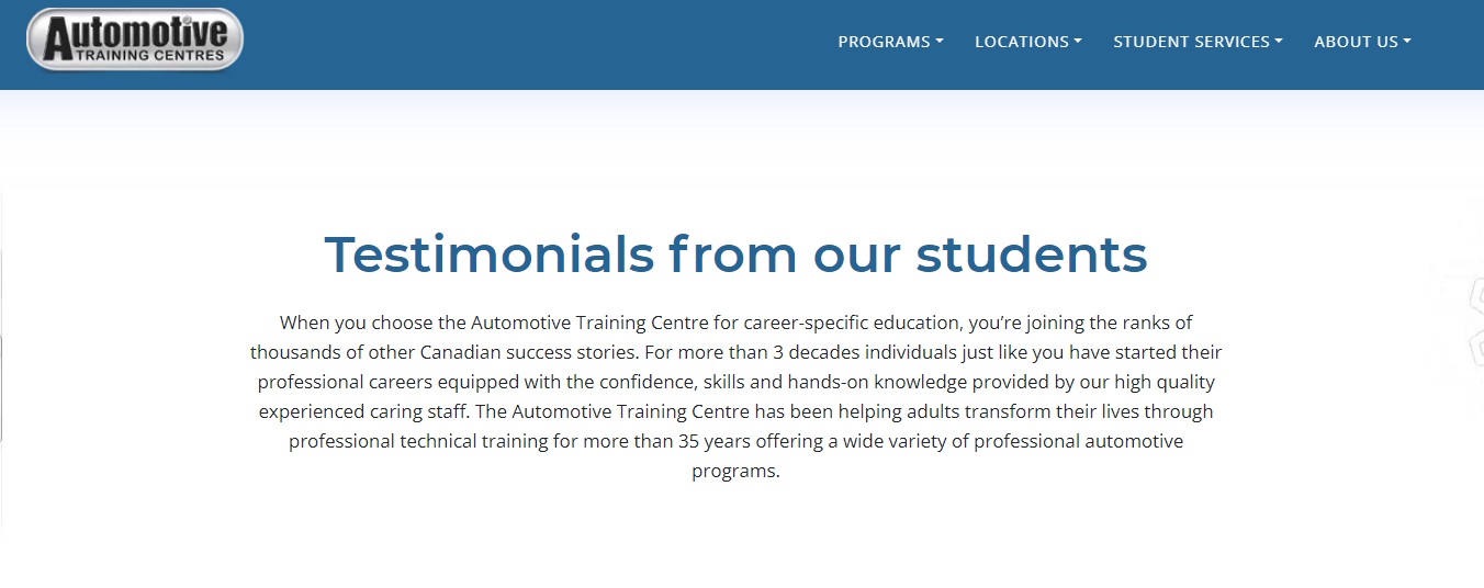 ATC student testimonials