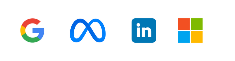 Google, Meta, Microsoft and LinkedIn icons